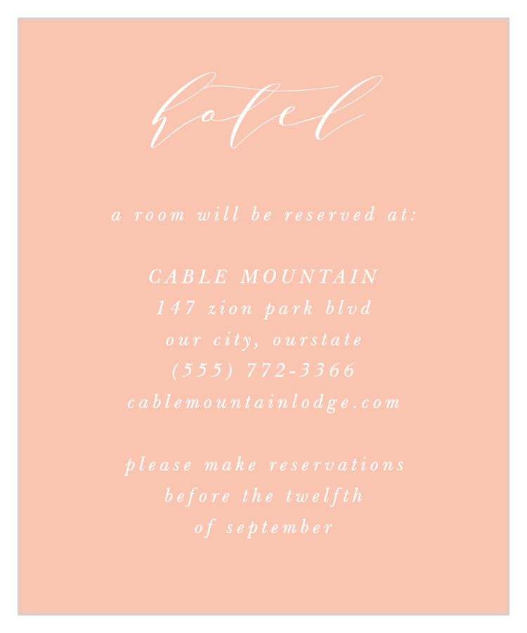 Modern Polaroid Accommodation Cards