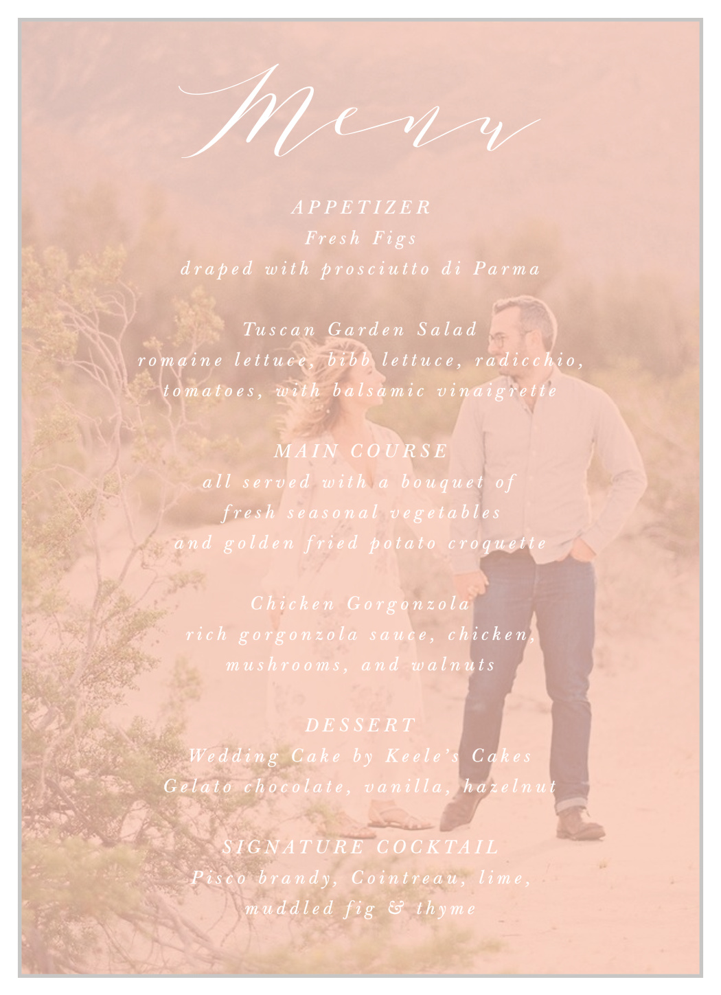 Modern Polaroid Wedding Menus