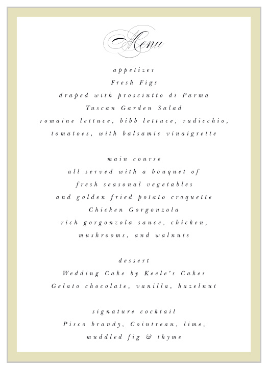 Clean Collage Wedding Menus