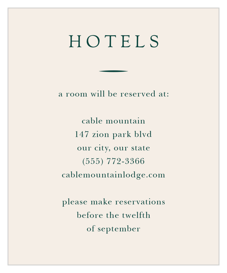 Delicate Frame Accommodation Cards