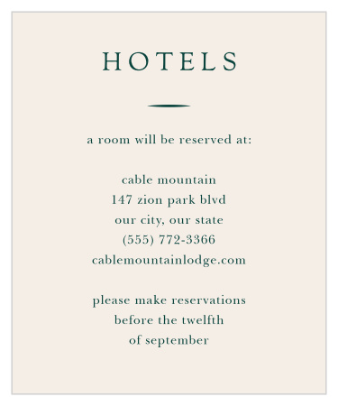 Delicate Frame Accommodation Cards
