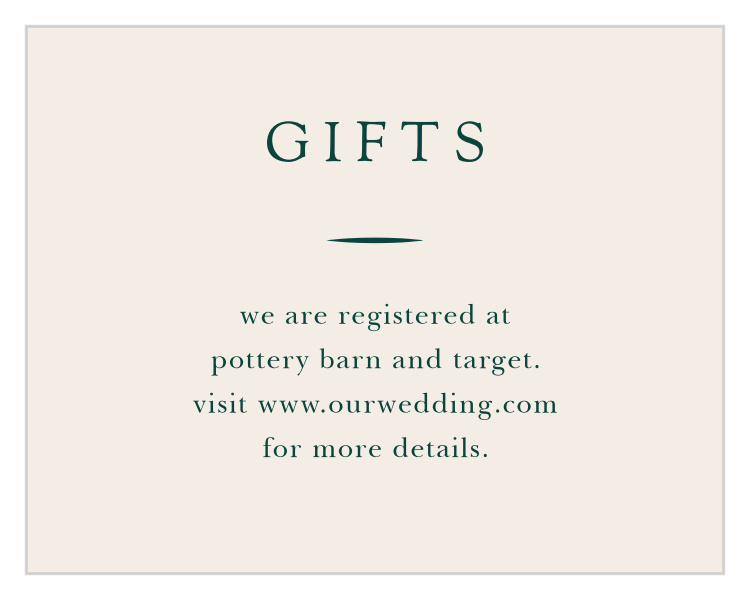 Delicate Frame Registry Cards