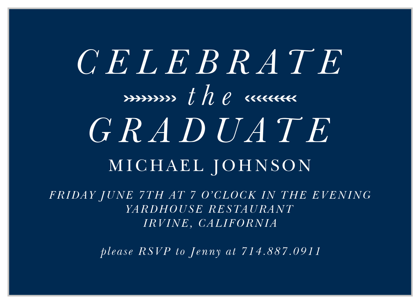 Monogram Laurel Graduation Invitations
