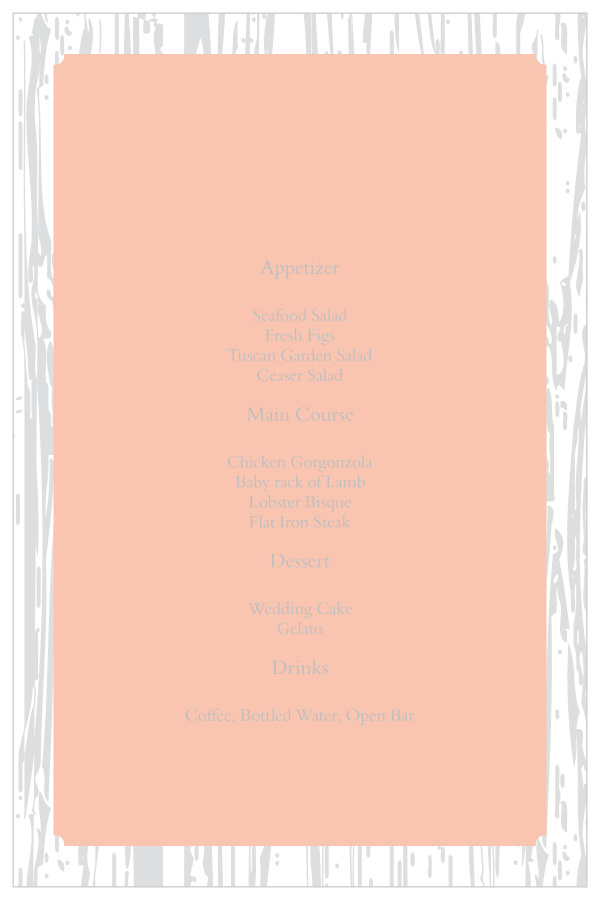 Rustic Wreath Wedding Menus