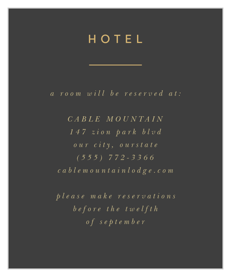 Minimal Band Accommodation Cards