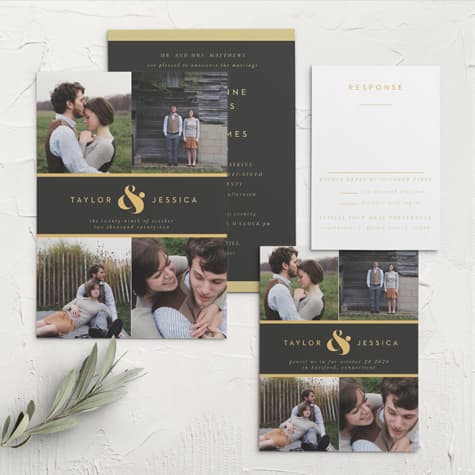 Minimal Band Wedding Invitations