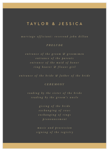 Minimal Band Wedding Programs