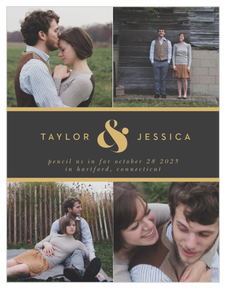 Let your friends and family know you're getting married with our Minimal Band Save-the-Date Magnets! 