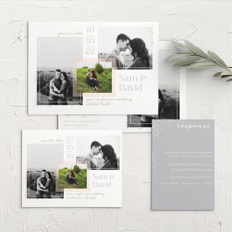 Modern Scrapbook Wedding Invitations