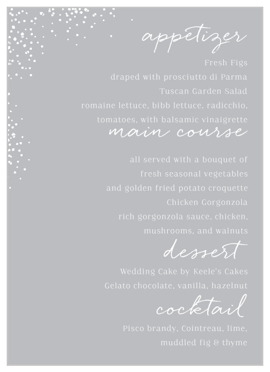 Modern Scrapbook Wedding Menus