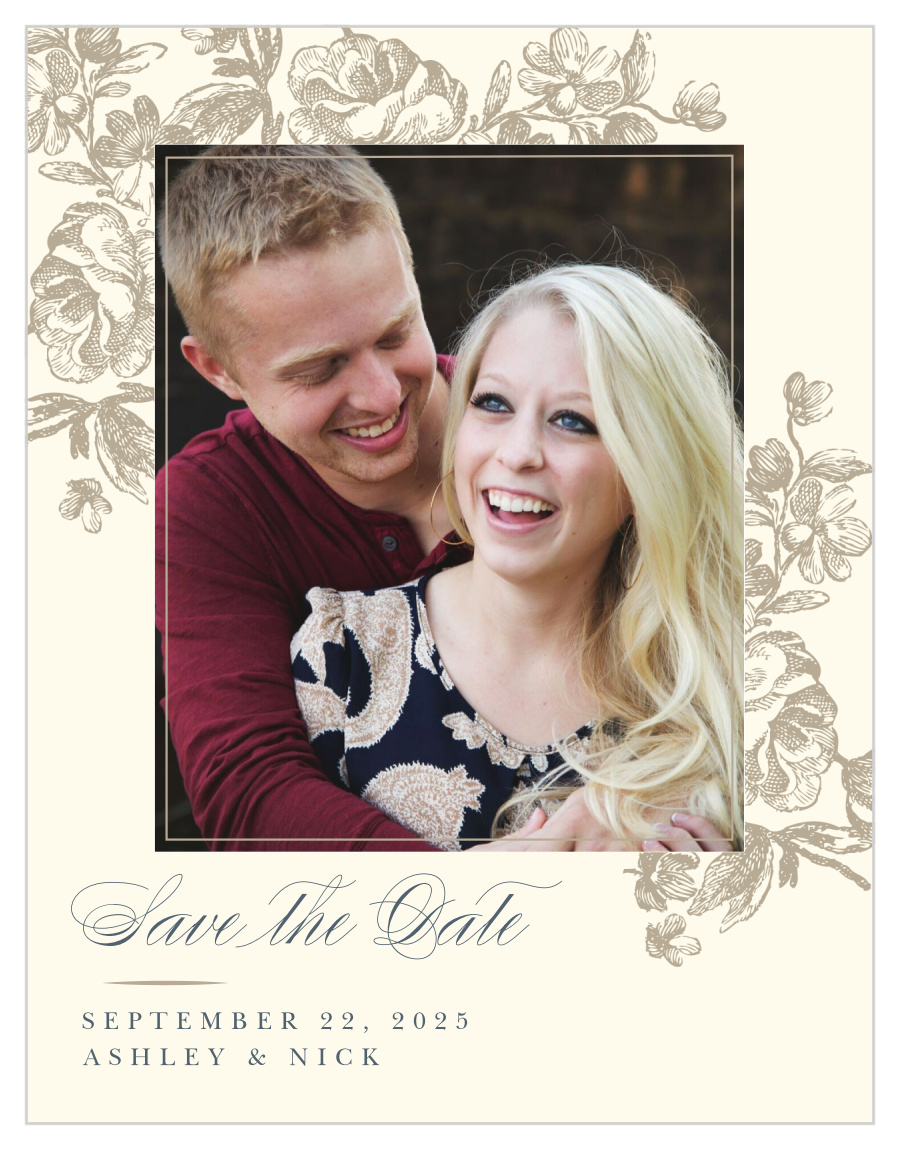 Sketched Botanicals Save the Date Cards