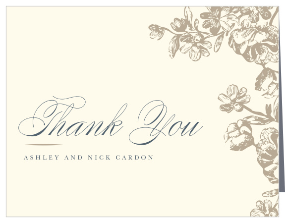 Sketched Botanicals Wedding Thank You Cards