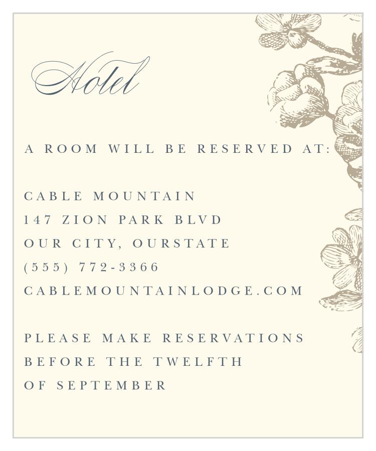 Sketched Botanicals Accommodation Cards