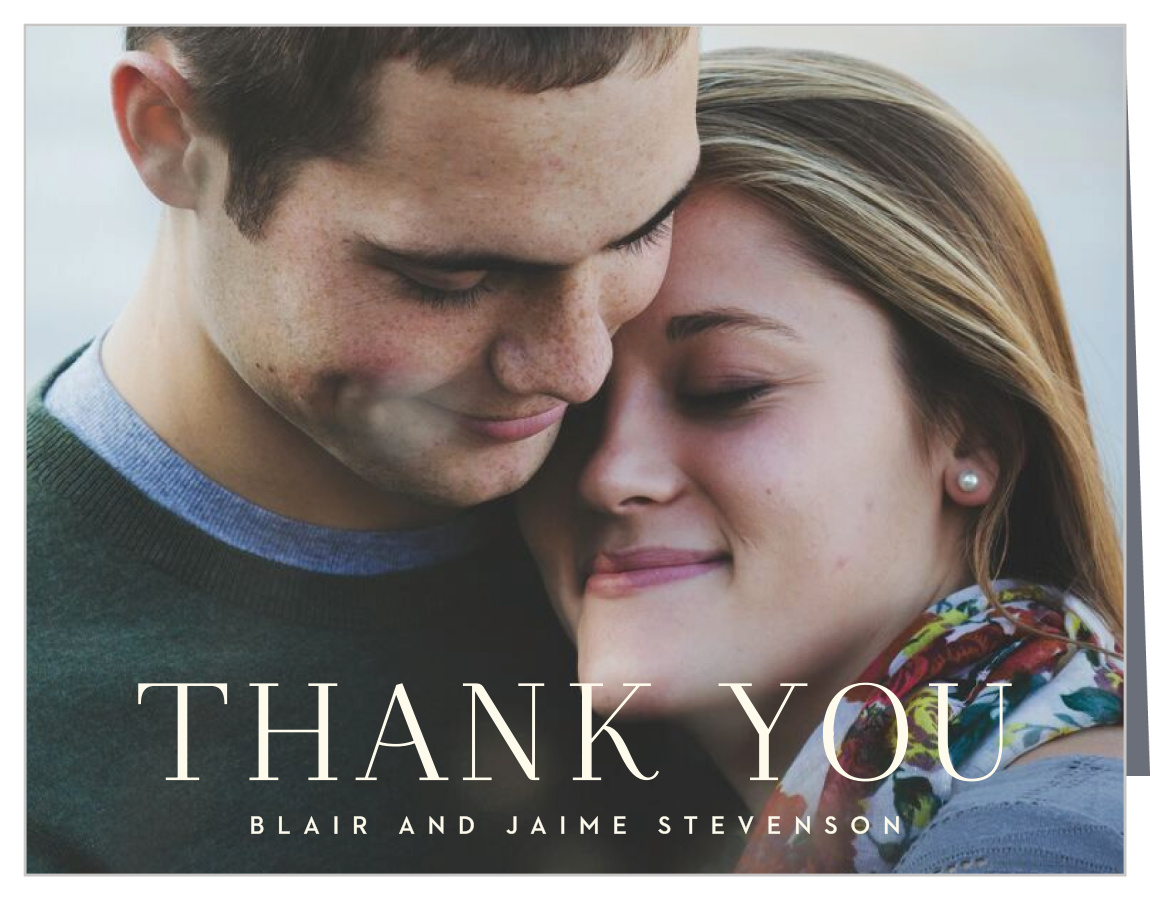 Leafy Label Wedding Thank You Cards