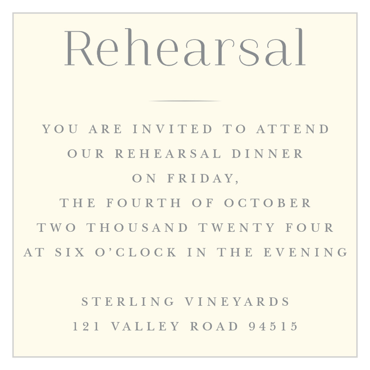 Classic Elegance Rehearsal Cards