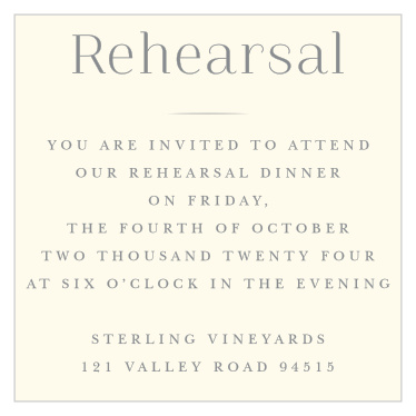 Classic Elegance Rehearsal Cards
