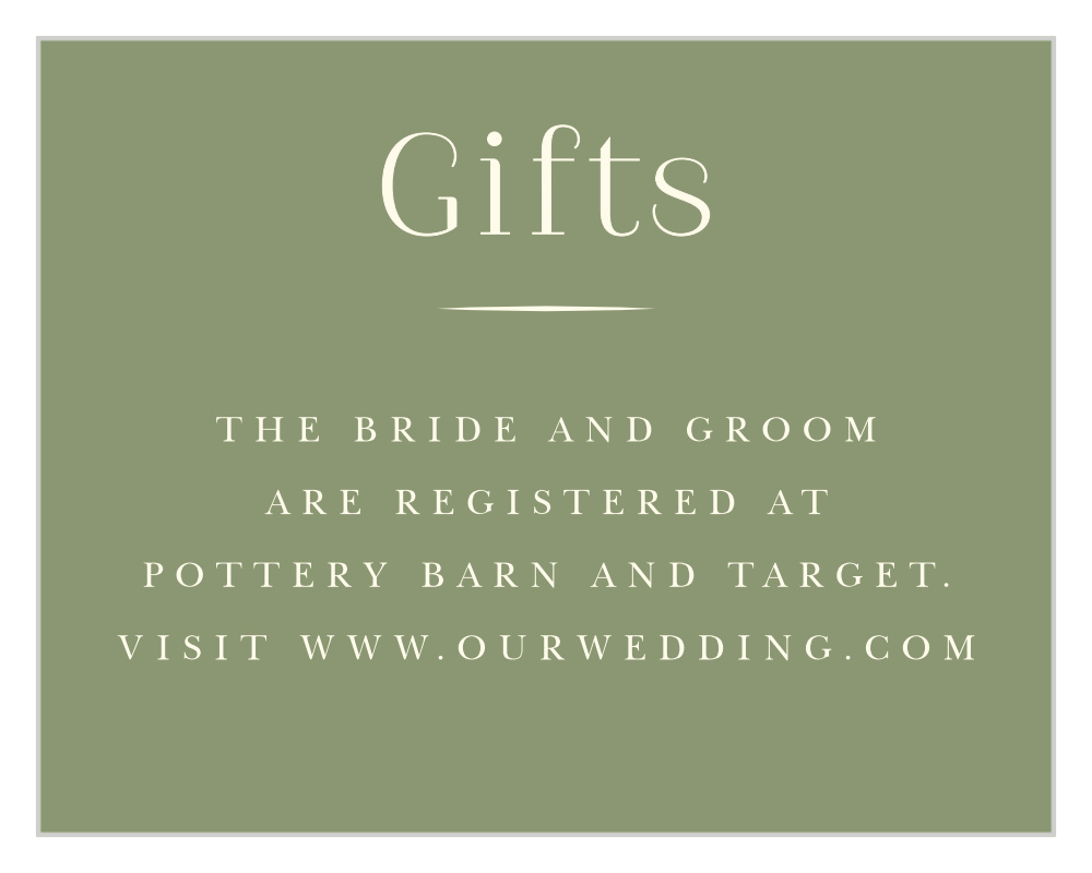 Classic Elegance Registry Cards