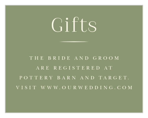 Classic Elegance Registry Cards