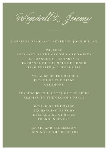 Classic Elegance Wedding Programs