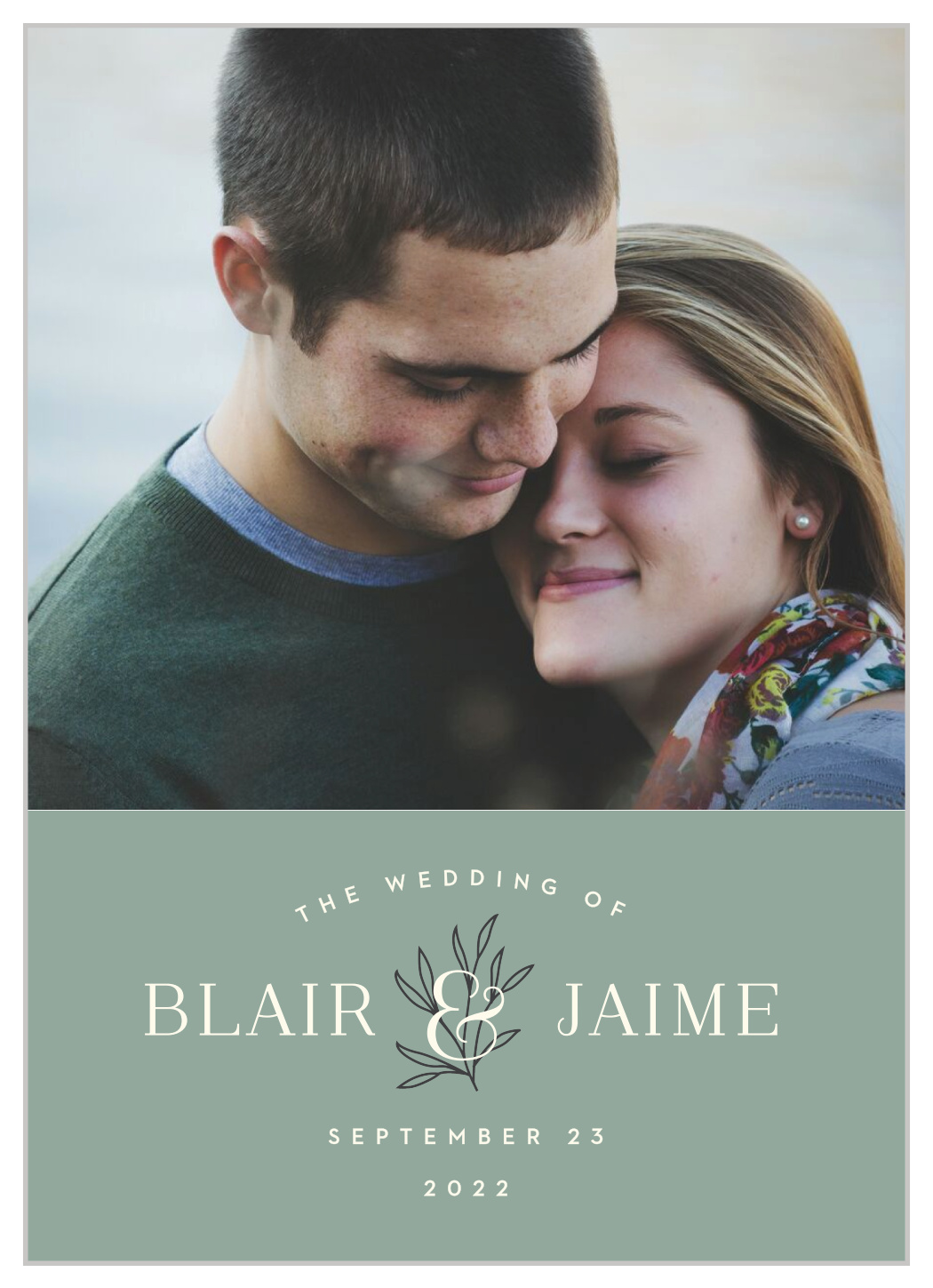 Leafy Label Wedding Invitations