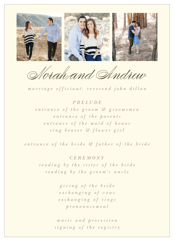 Modern Stacks Wedding Programs