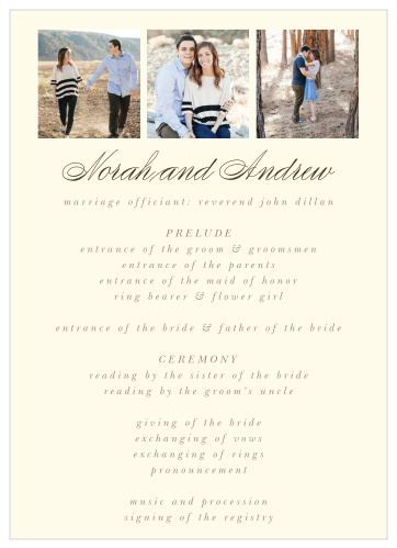 Modern Stacks Wedding Programs