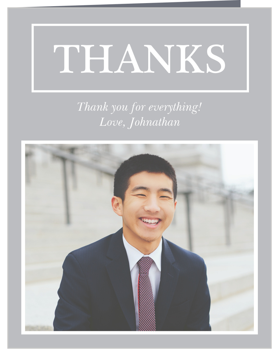 Silver Tassel Graduation Thank You Cards