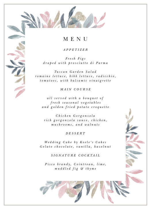 Set the stage for the perfect dining experience with our Sweetly Framed Wedding Menus.