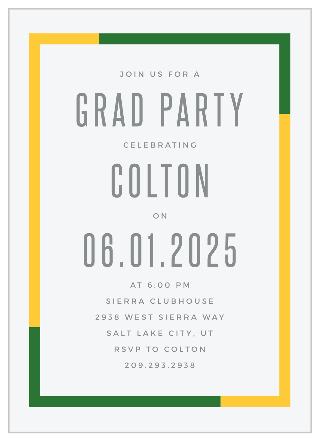 Color Frame Graduation Invitations