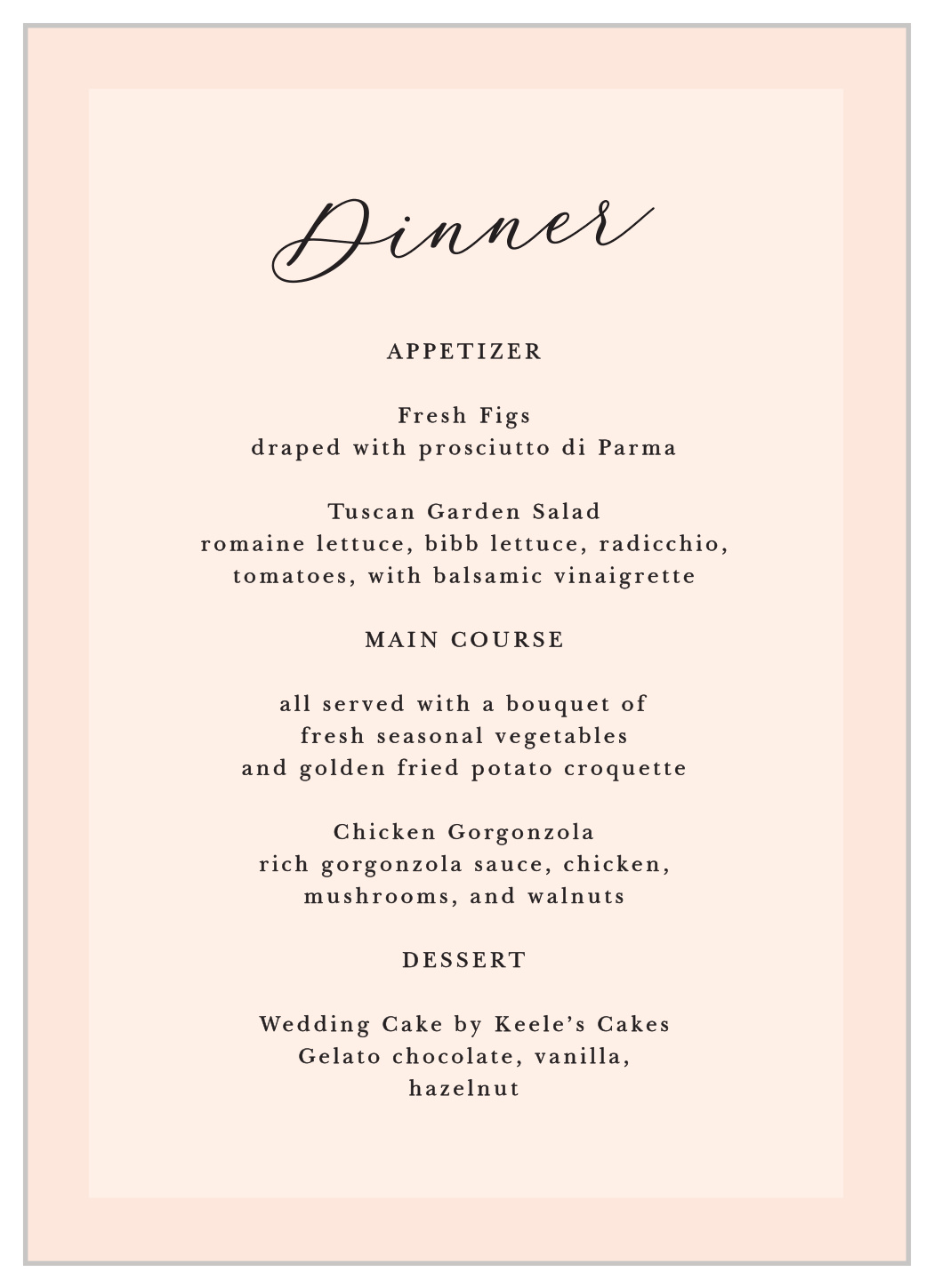 Lovely Photo Wedding Menus
