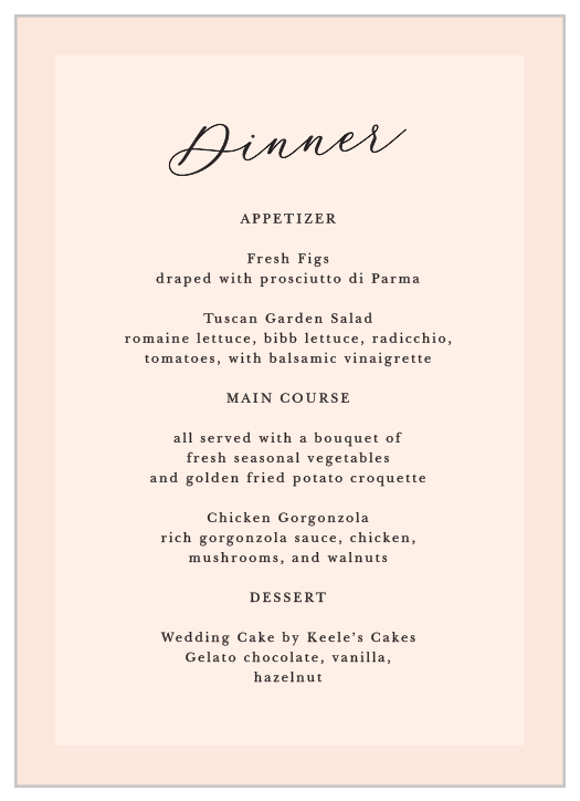 Lovely Photo Wedding Menus