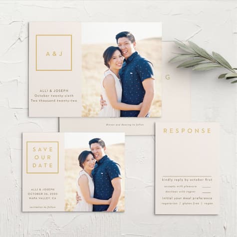 Minimal Block Wedding Invitations