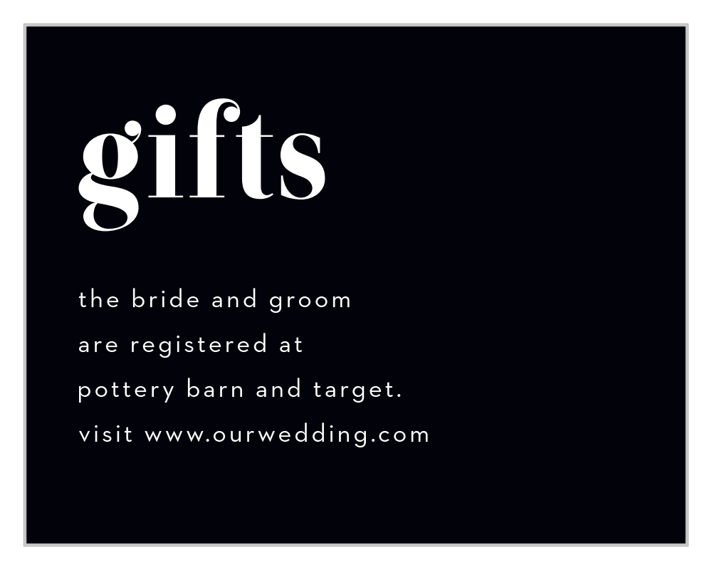 Chic Editorial Registry Cards