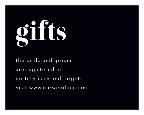 Chic Editorial Registry Cards