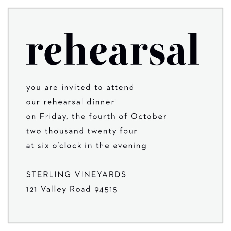 Chic Editorial Rehearsal Cards