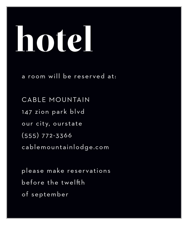 Chic Editorial Accommodation Cards