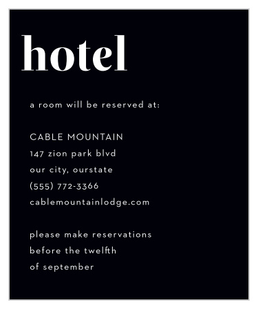Chic Editorial Accommodation Cards