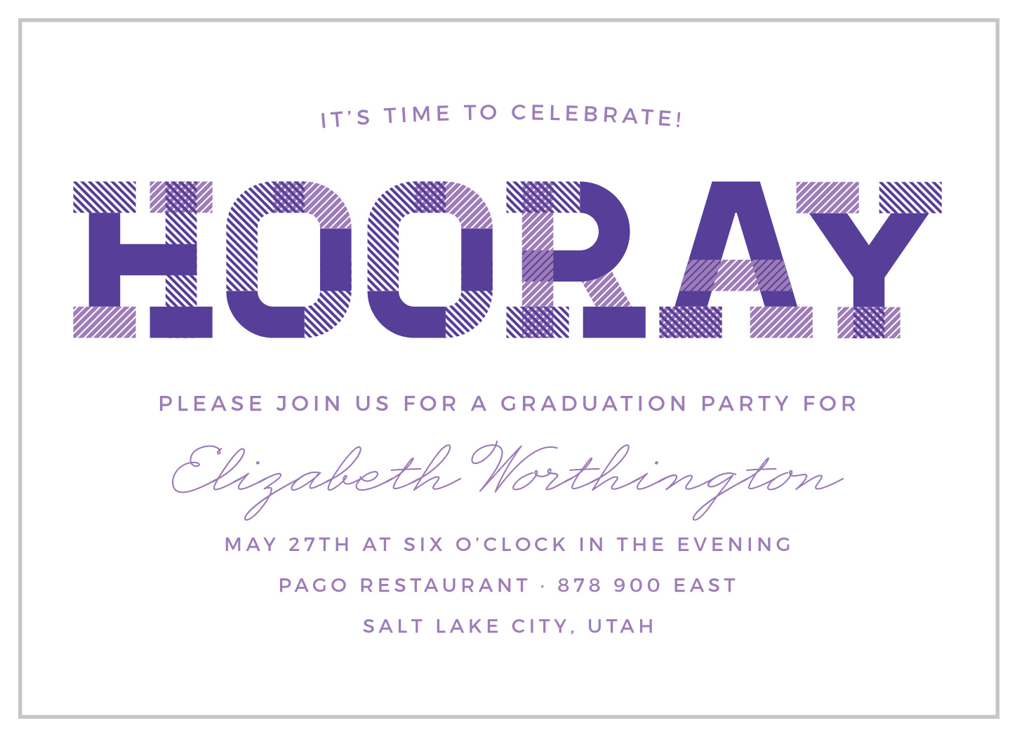 Patterned Sentiment Graduation Invitations