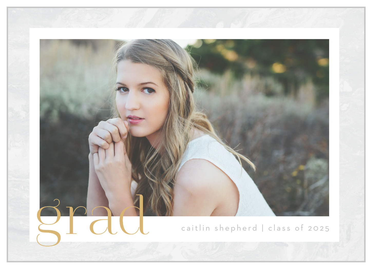 Marbled Photo Graduation Announcements