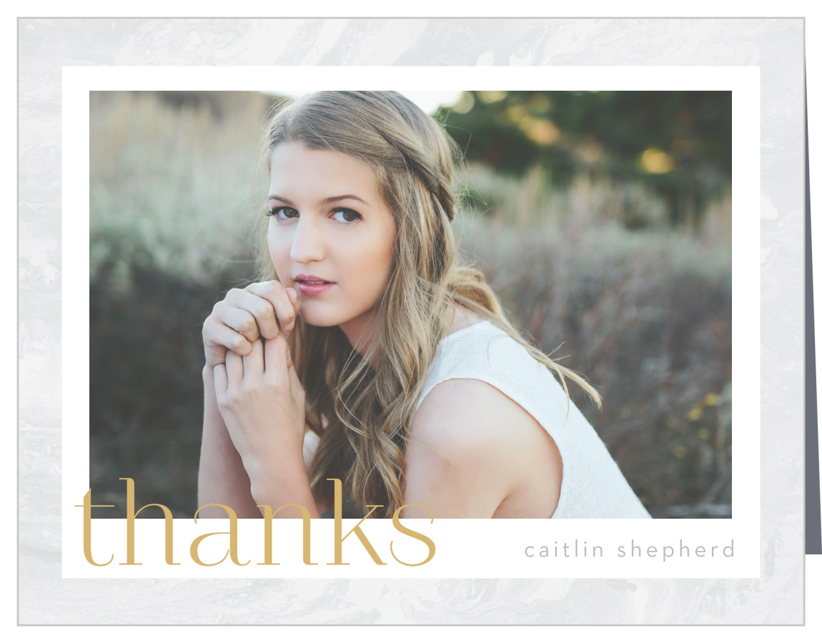 Marbled Photo Graduation Thank You Cards