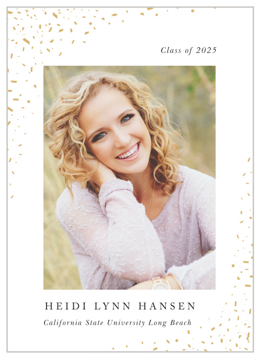 Bring forth the celebration with our Graduation Confetti Graduation Announcements!