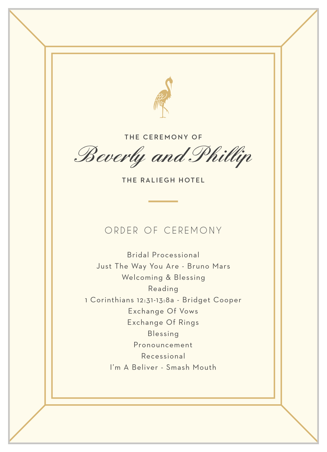 MaeMae's Beverly Wedding Programs
