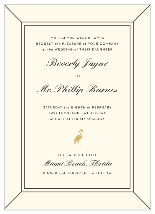 Our MaeMae's Beverly Wedding Invitations are a perfectly elegant way to announce the special day.