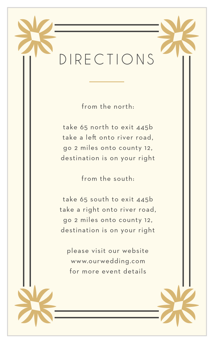 MaeMae's Beverly Wedding Direction Cards