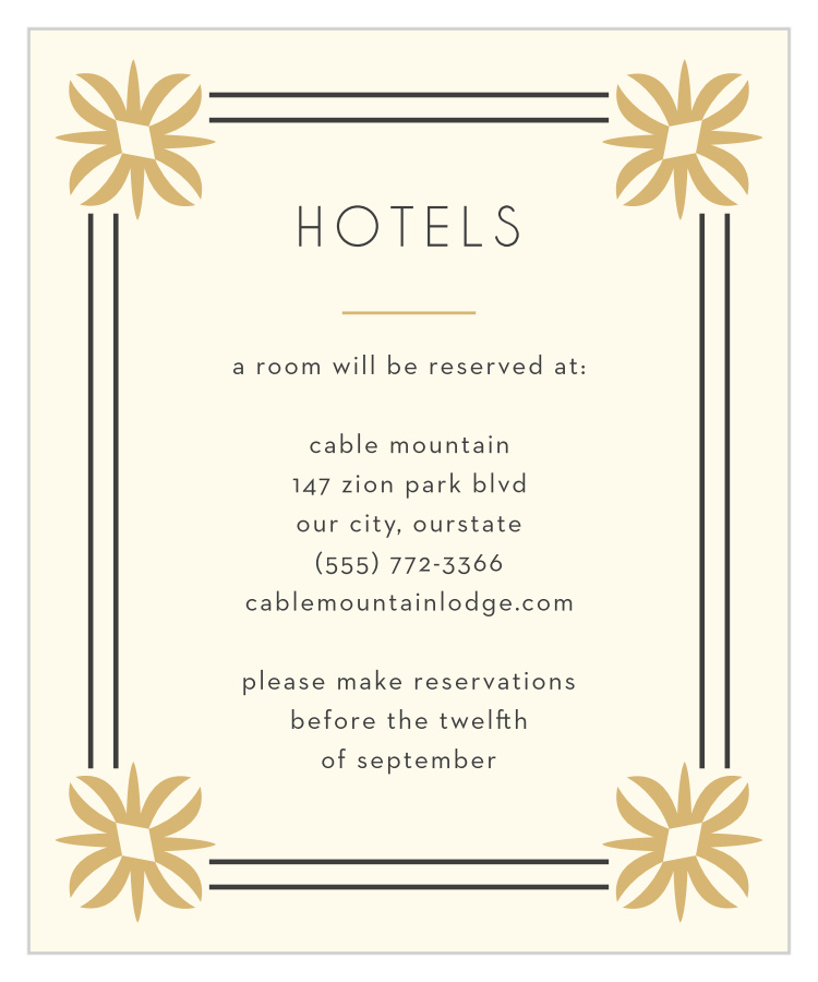 MaeMae's Beverly Wedding Accommodation Cards