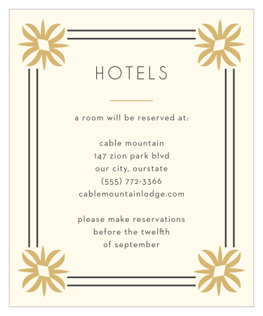 MaeMae's Beverly Wedding Accommodation Cards