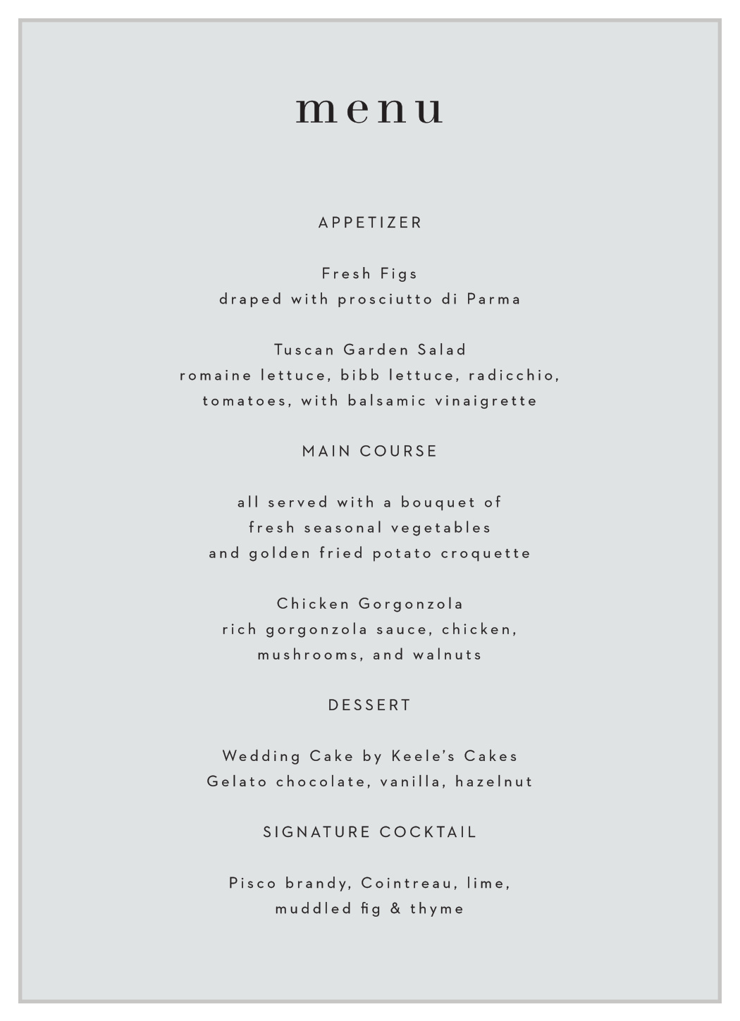 Cascading Photo Wedding Menus