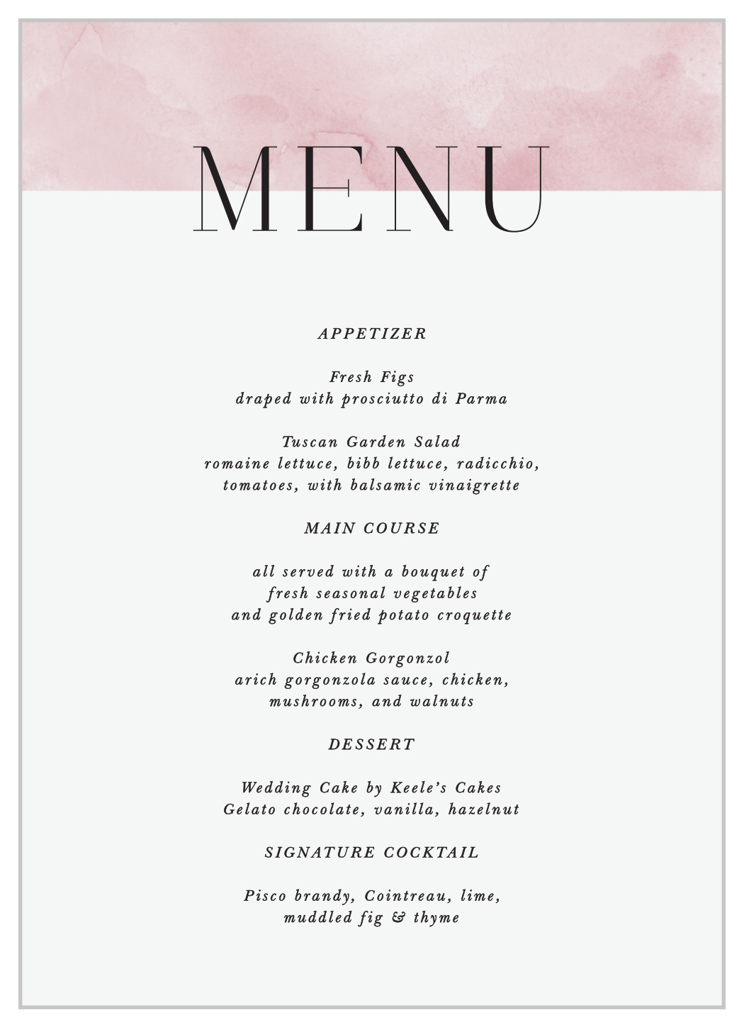 Colorful Band Wedding Menus