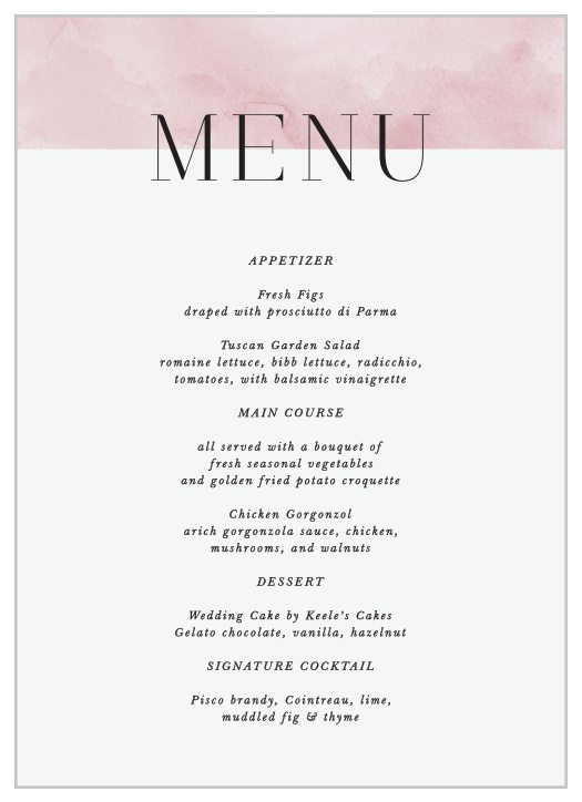 Colorful Band Wedding Menus