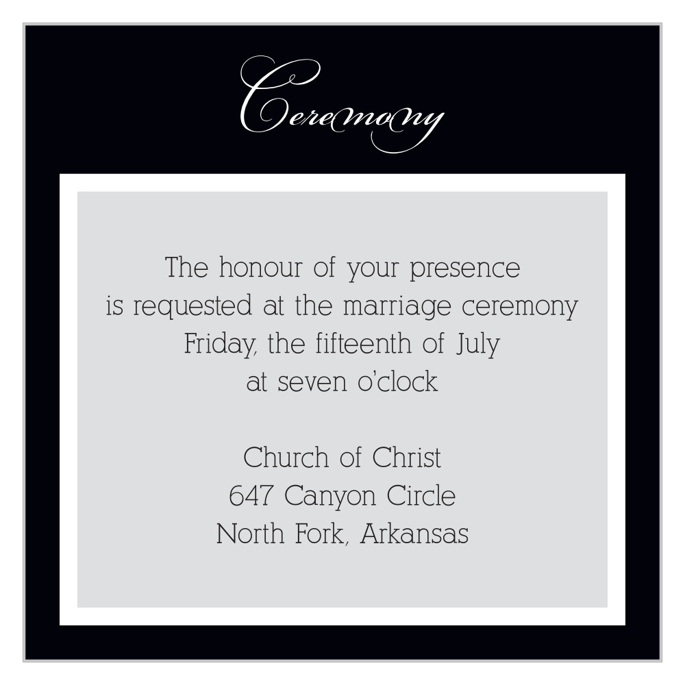 Simple Elegance Ceremony Cards